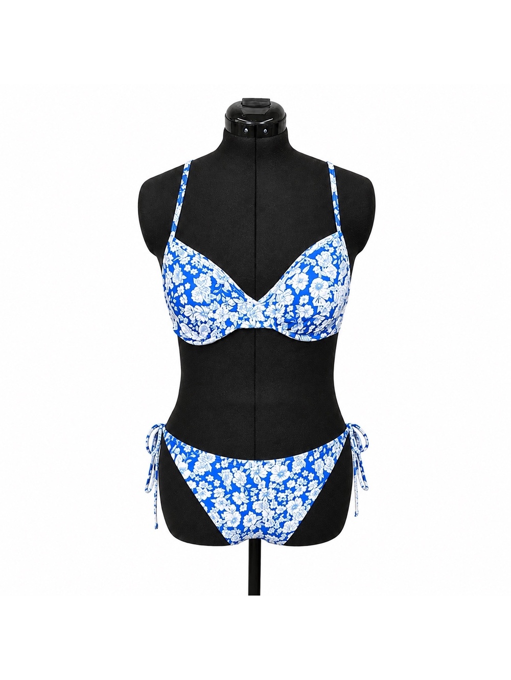 Blue & White Floral Bikini (L)